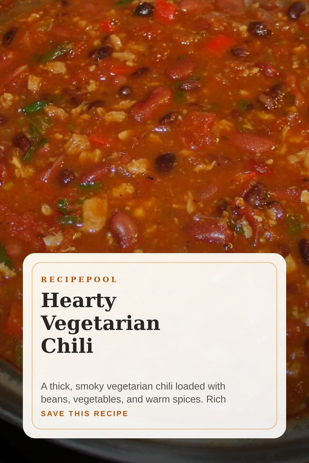 Pinterest image for Hearty Vegetarian Chili