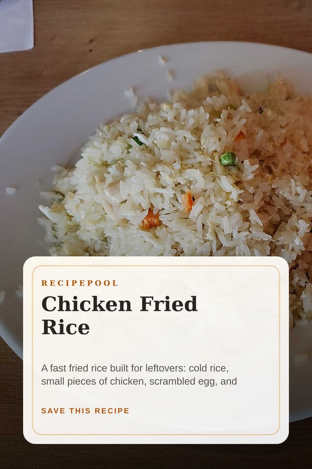 Pinterest image for Chicken Fried Rice