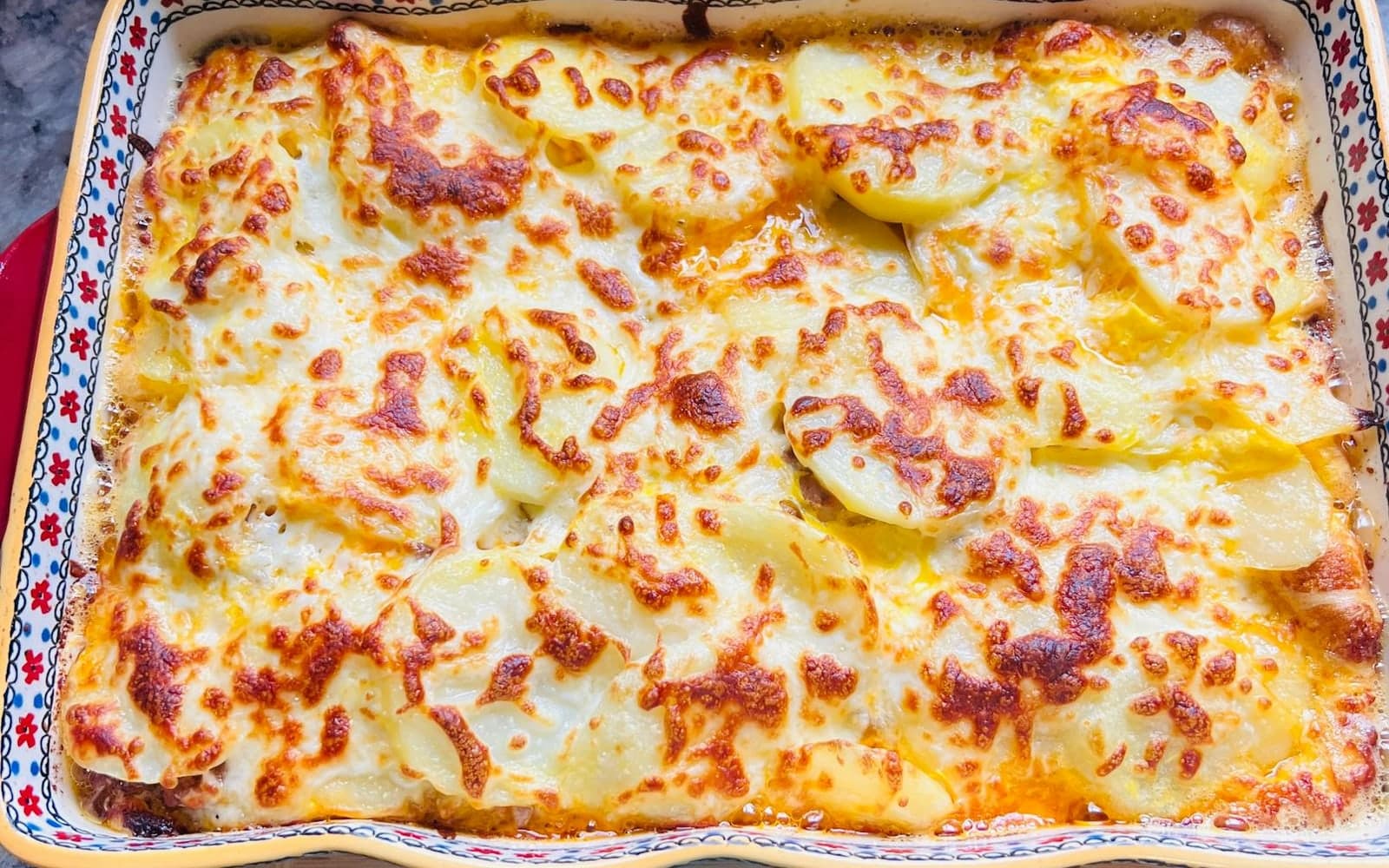 French Leek and Potato Gratin finished dish
