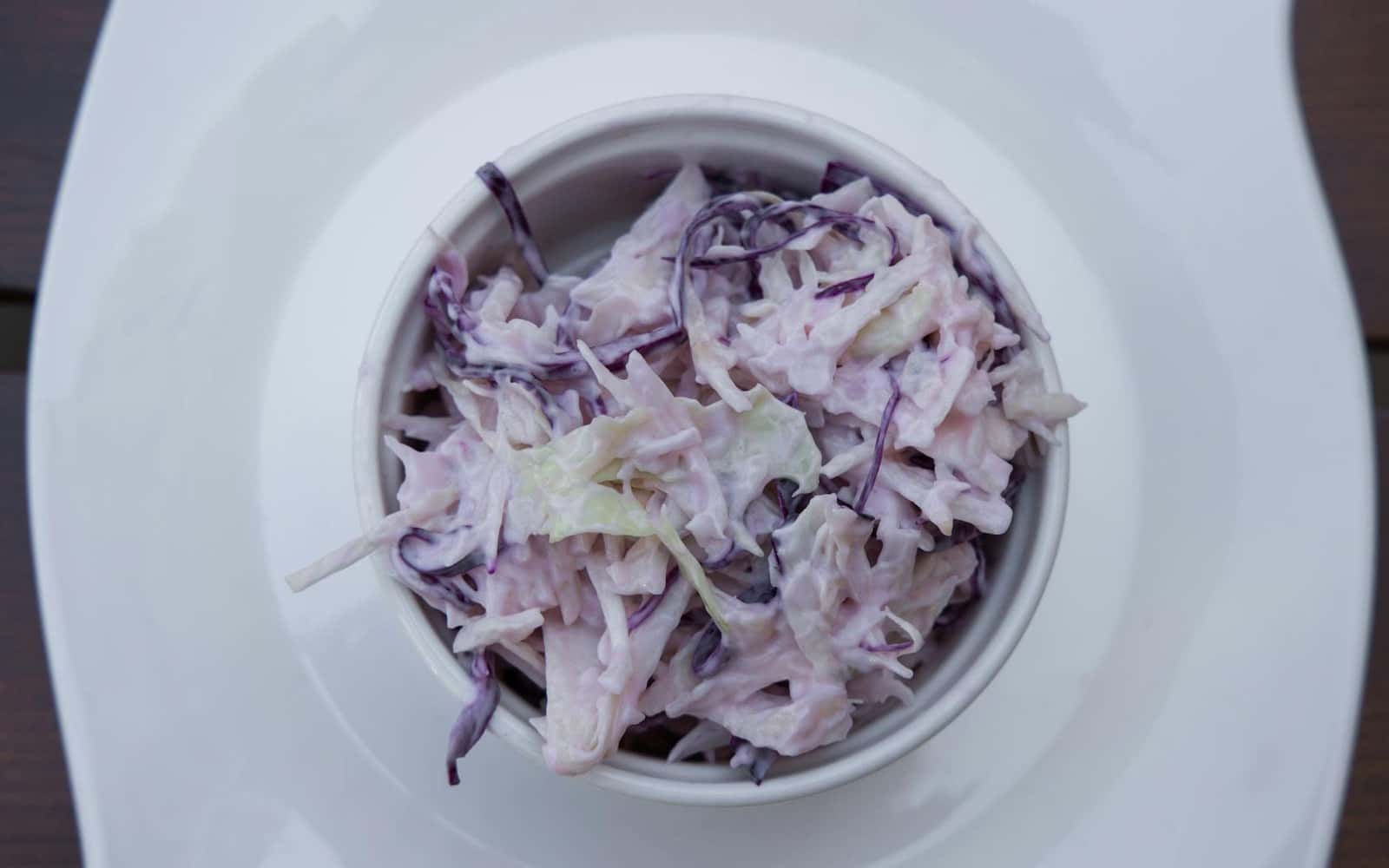 Classic Creamy Coleslaw finished dish