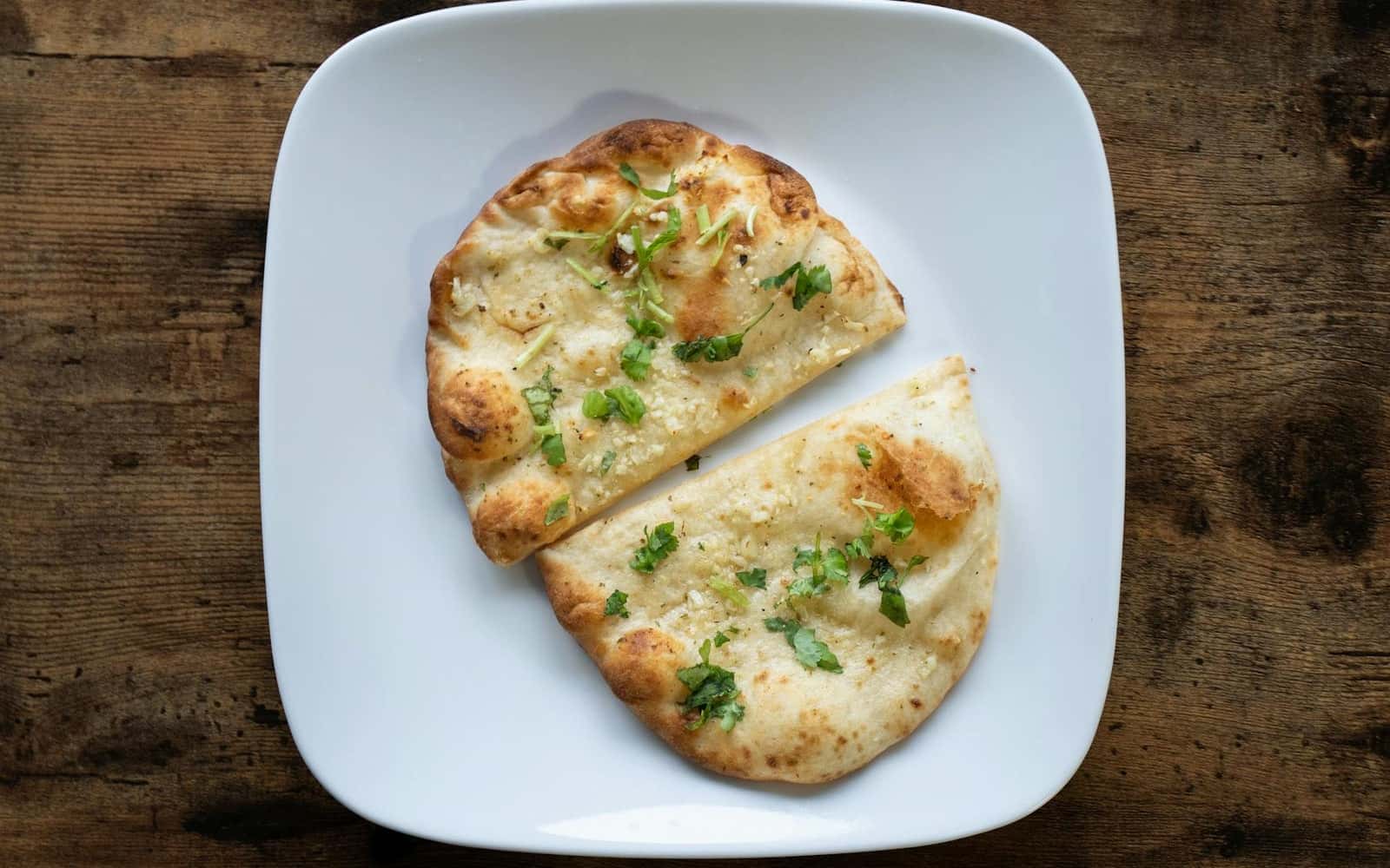 Homemade Garlic Naan finished dish