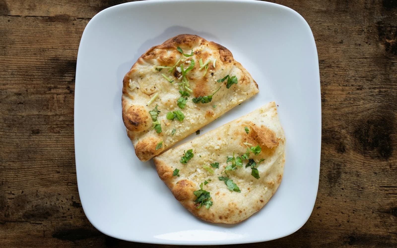 Homemade Garlic Naan finished dish
