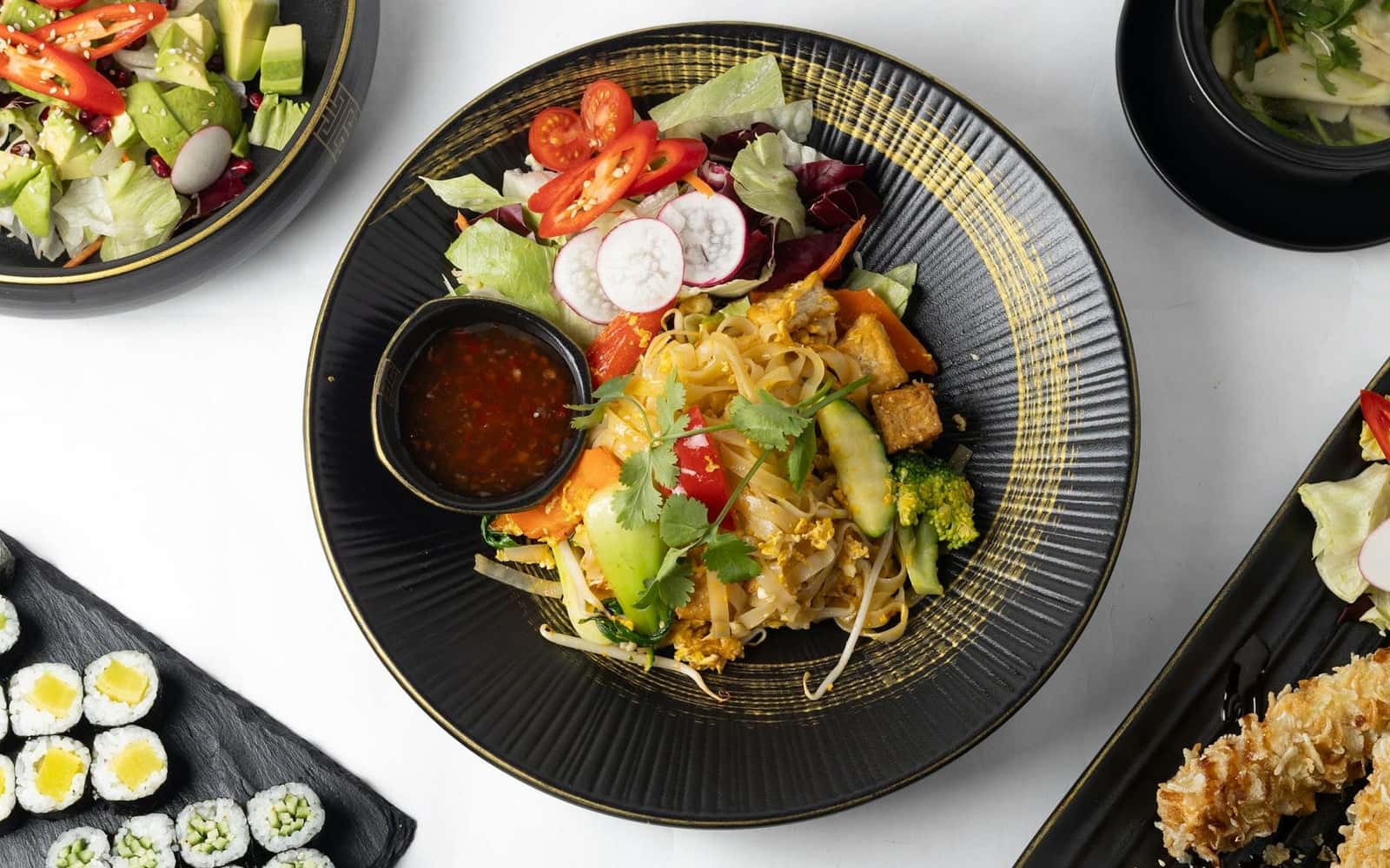 Thai Peanut Tofu Noodle Salad finished dish