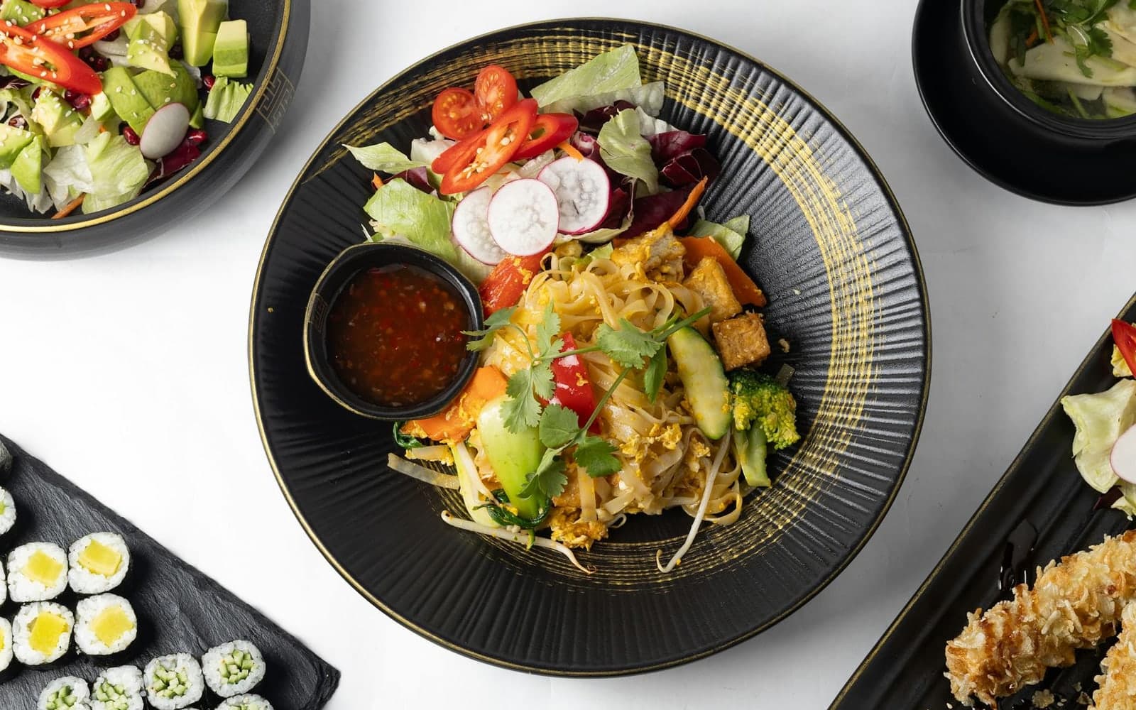 Thai Peanut Tofu Noodle Salad finished dish
