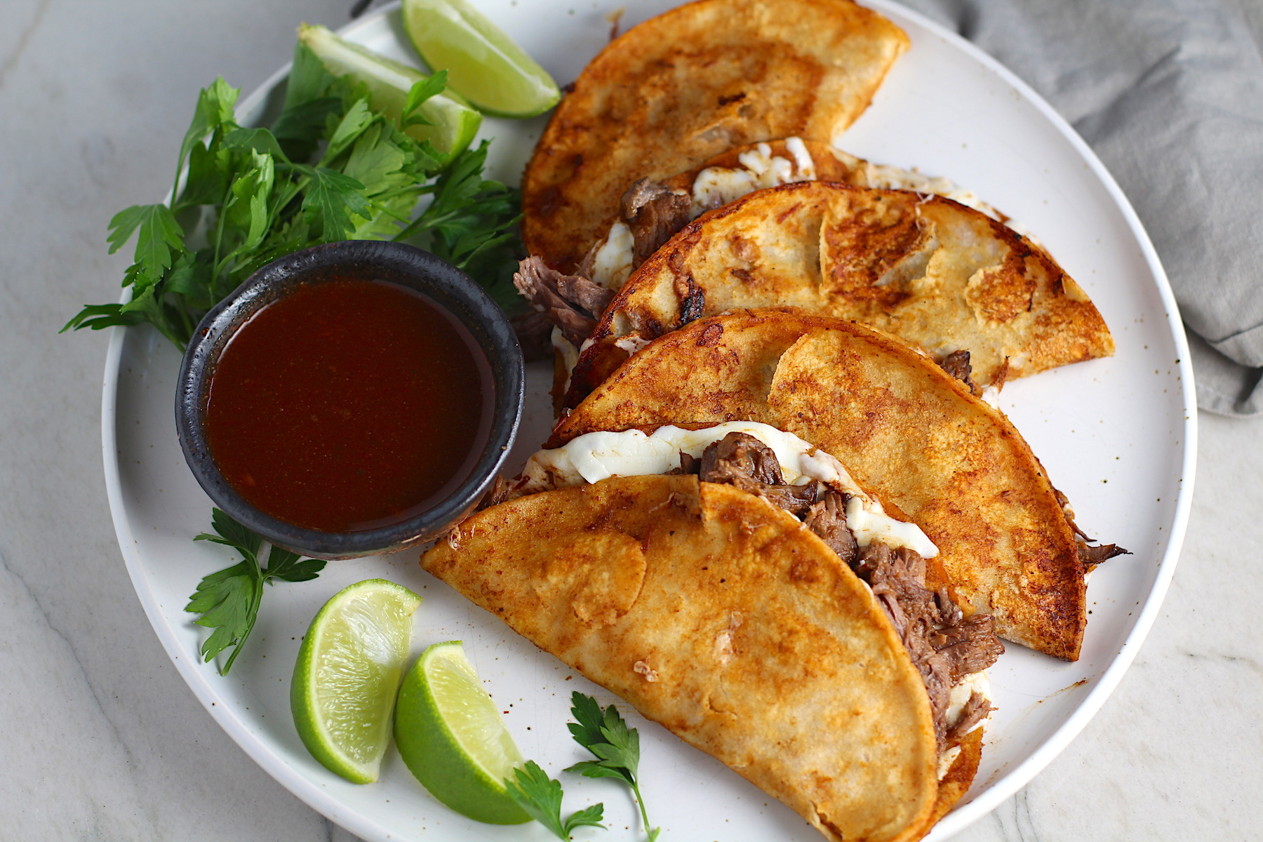 Birria Tacos with Consommé