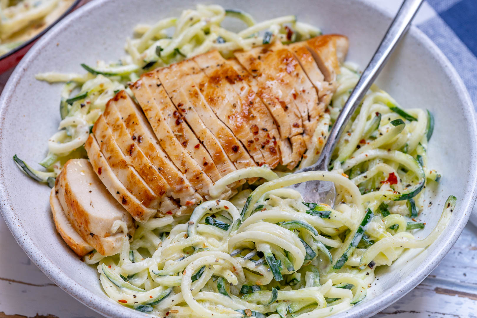 Keto Chicken Alfredo with Zucchini Noodles