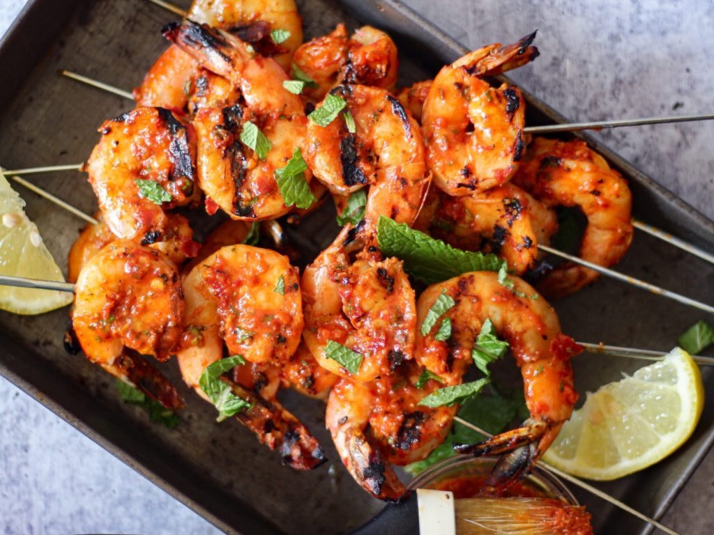 Harissa Grilled Shrimp