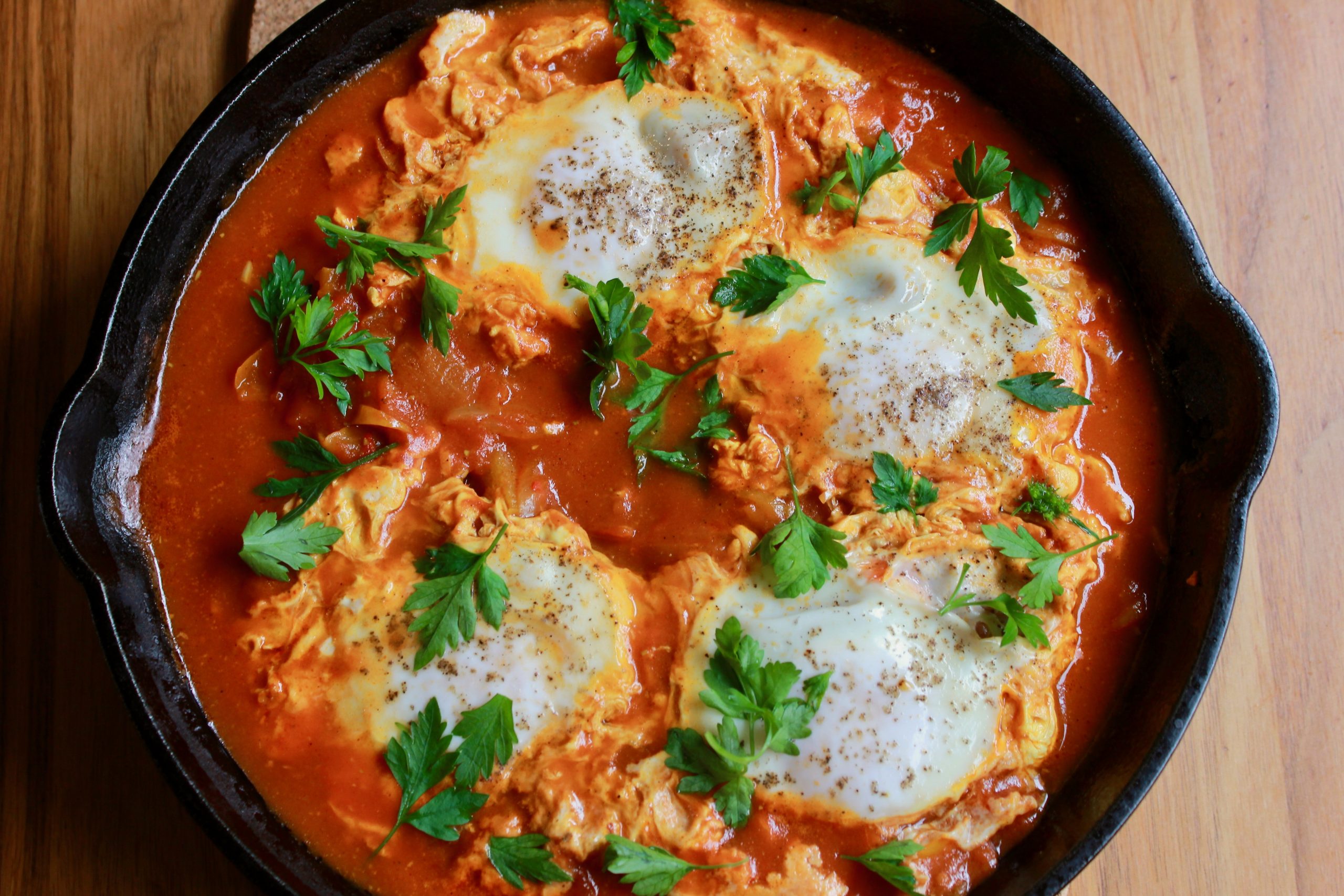 Shakshuka (Eggs Poached in Spicy Tomato Sauce)