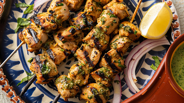 Grilled Lemon Herb Chicken Skewers