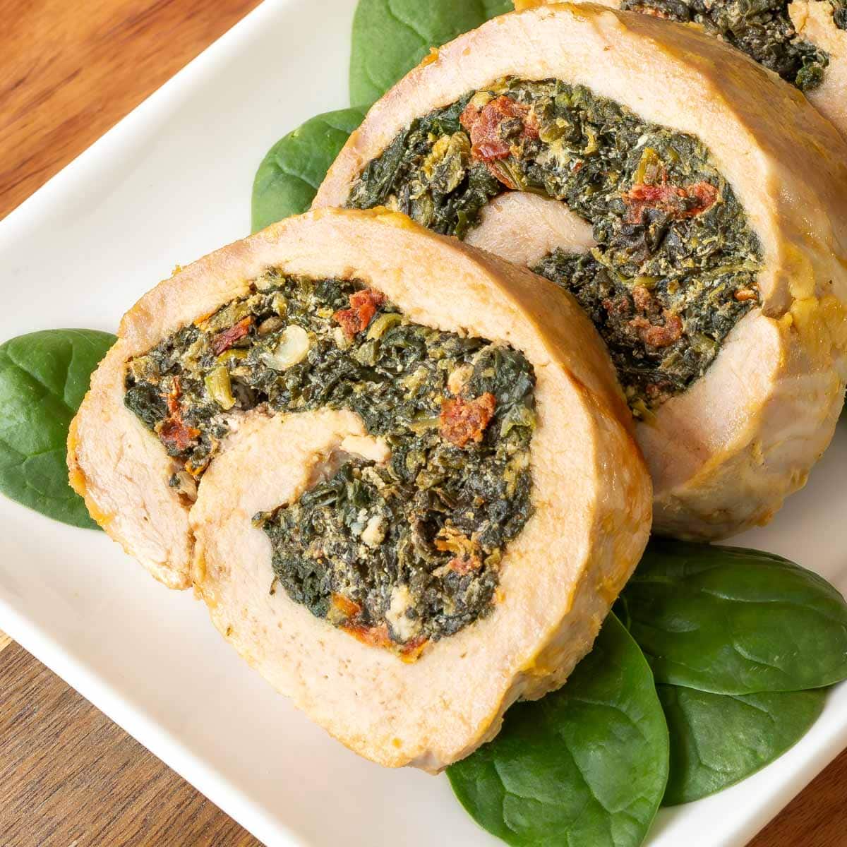 Stuffed Grilled Pork Tenderloin with Spinach and Feta